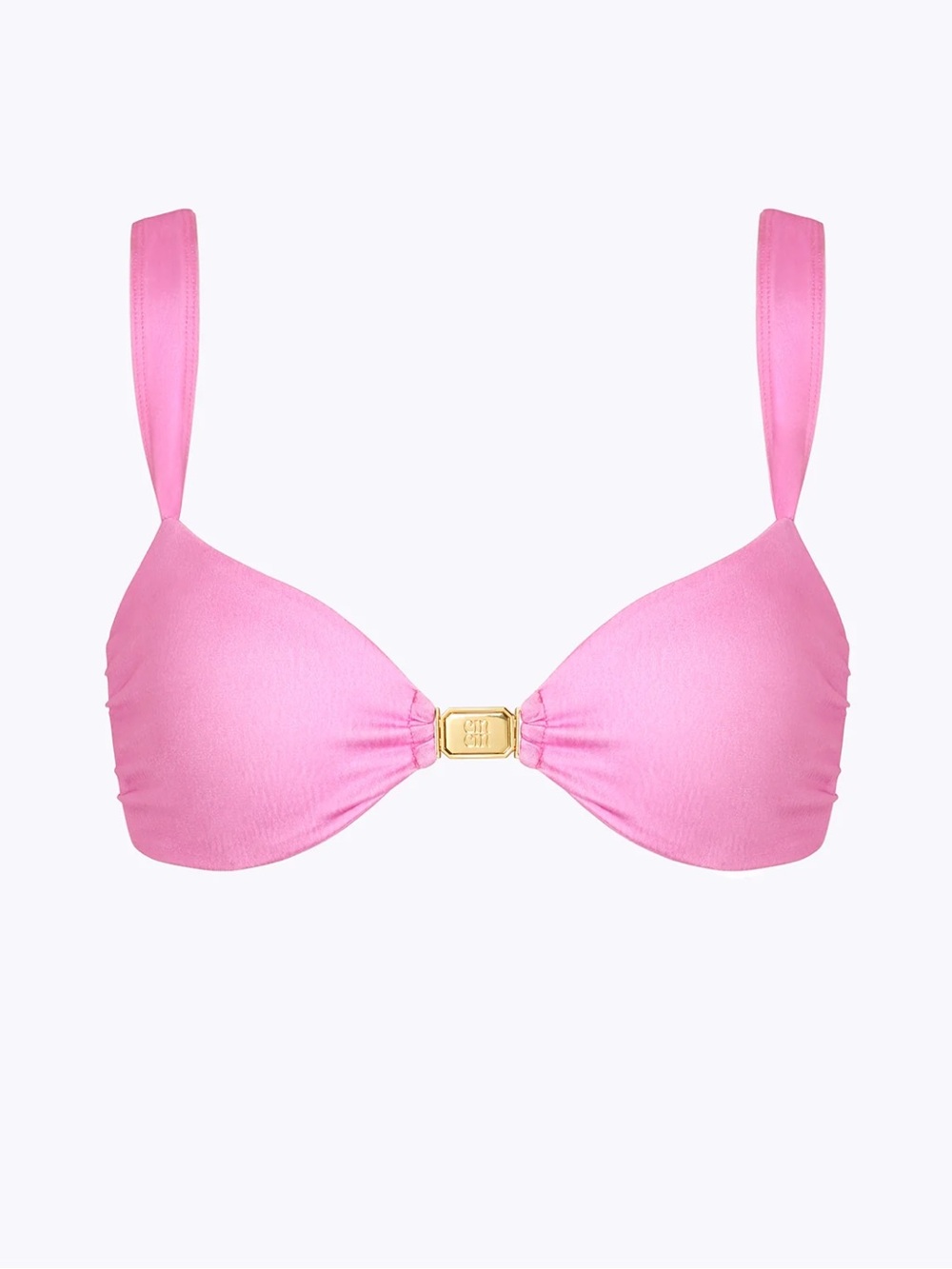 NWT Cin Cin Abyss Dahlia Pink Bikini Top with Gold Accent